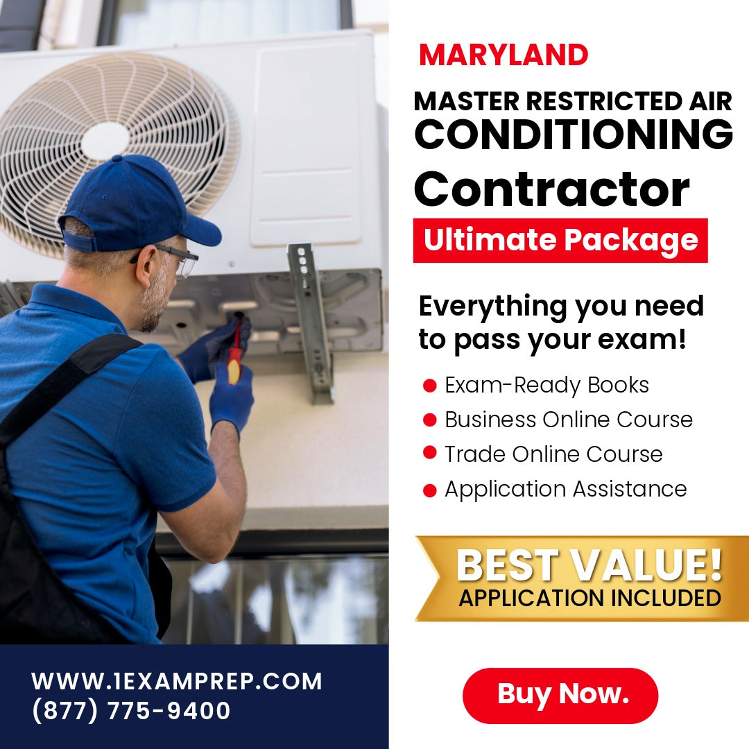 Maryland Master Restricted Air Conditioning Contractor Ultimate Exam Prep Rental Package