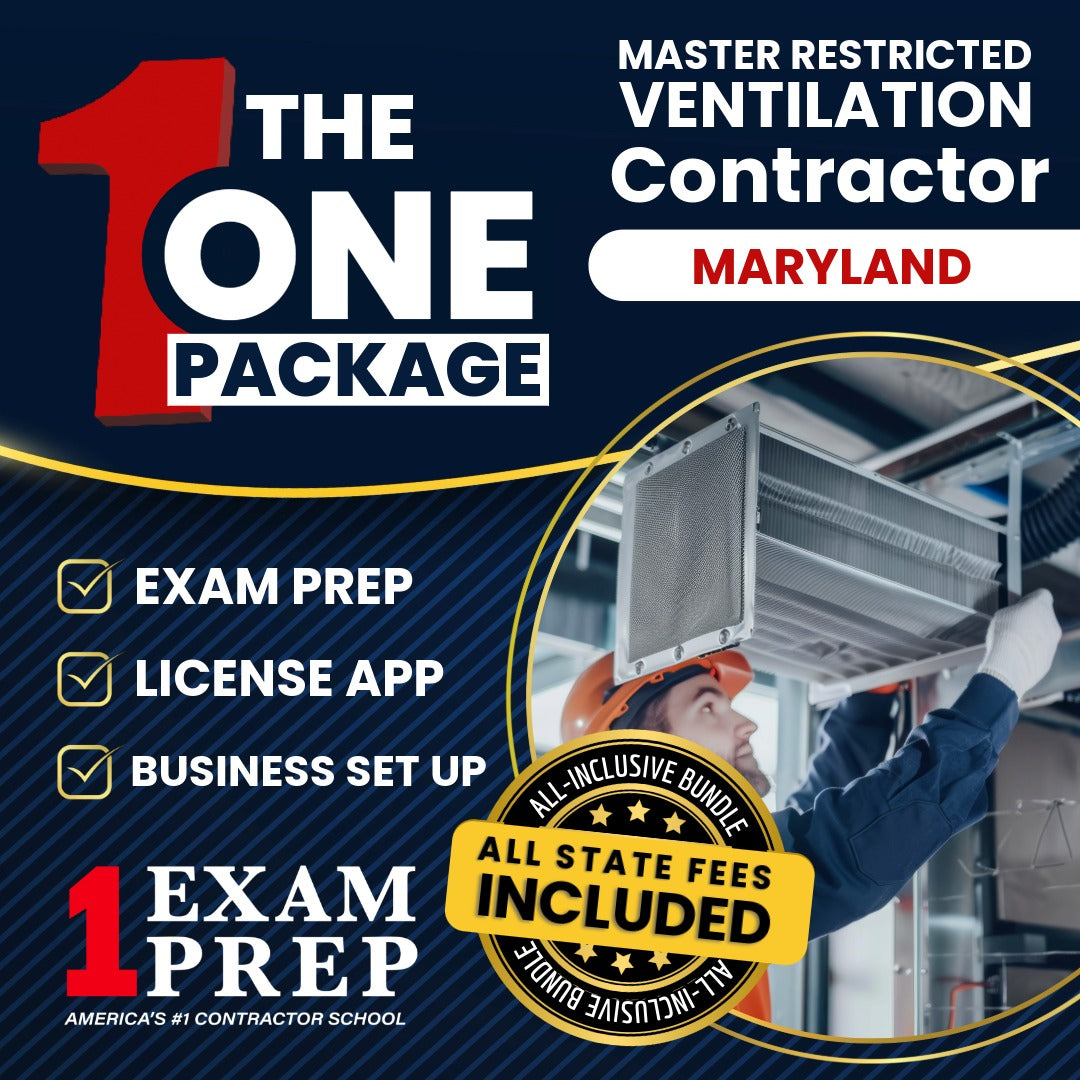 The 1 Package: All-Inclusive Maryland Master Restricted Ventilation Contractor Exam, Licensing & Business Setup Solution