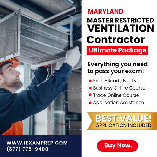 Maryland Master Restricted Ventilation Contractor Ultimate Exam Prep Rental Package