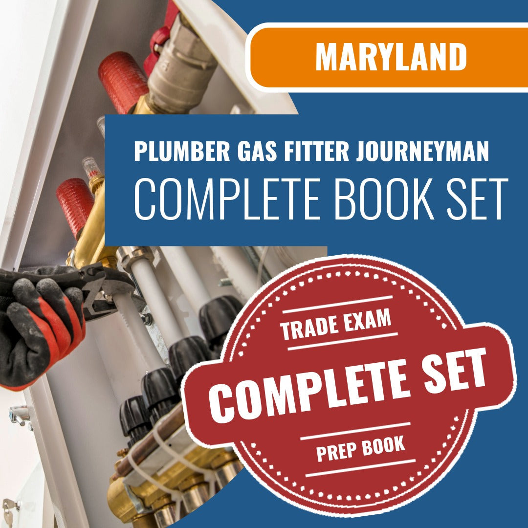 Maryland Plumber Gas Fitter Journeyman Exam Book Package