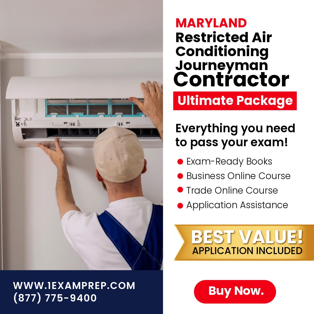 Maryland Restricted Air Conditioning Journeyman Ultimate Exam Prep Rental Package