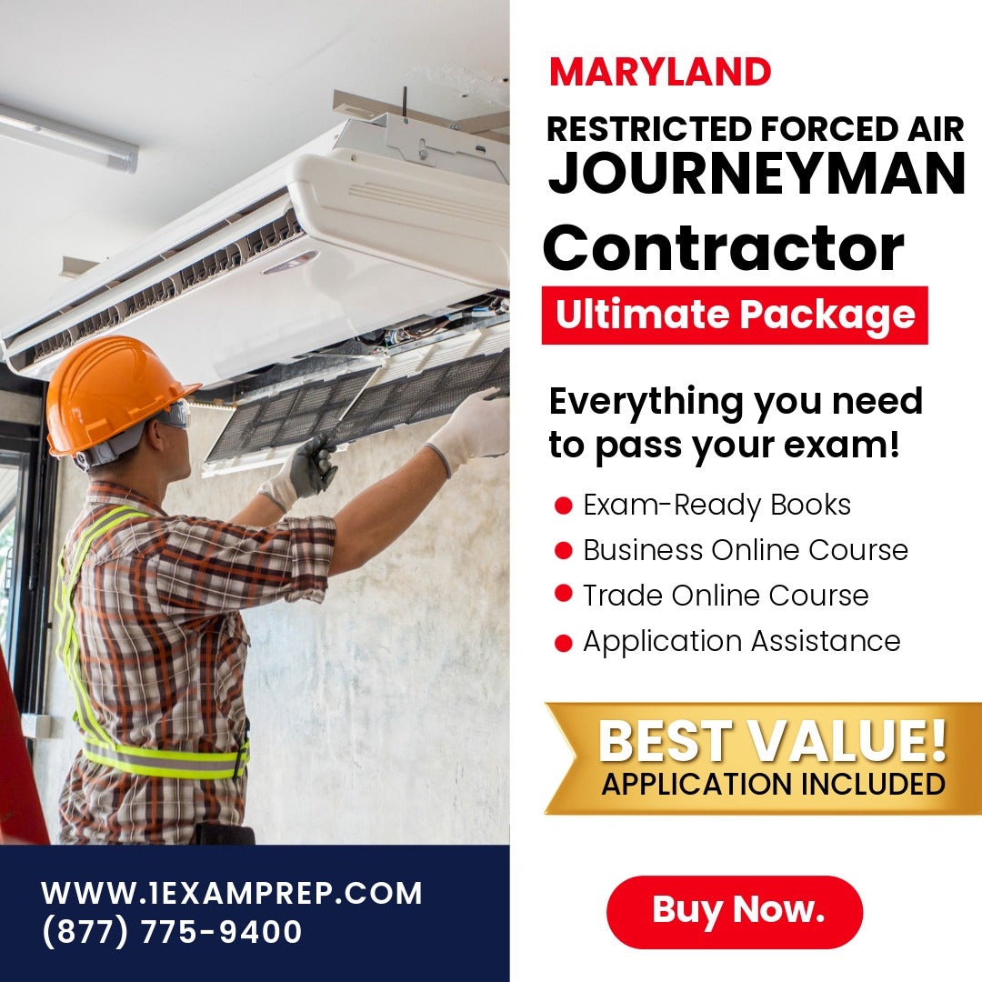 Maryland Restricted Forced Air Journeyman Ultimate Exam Prep Rental Package