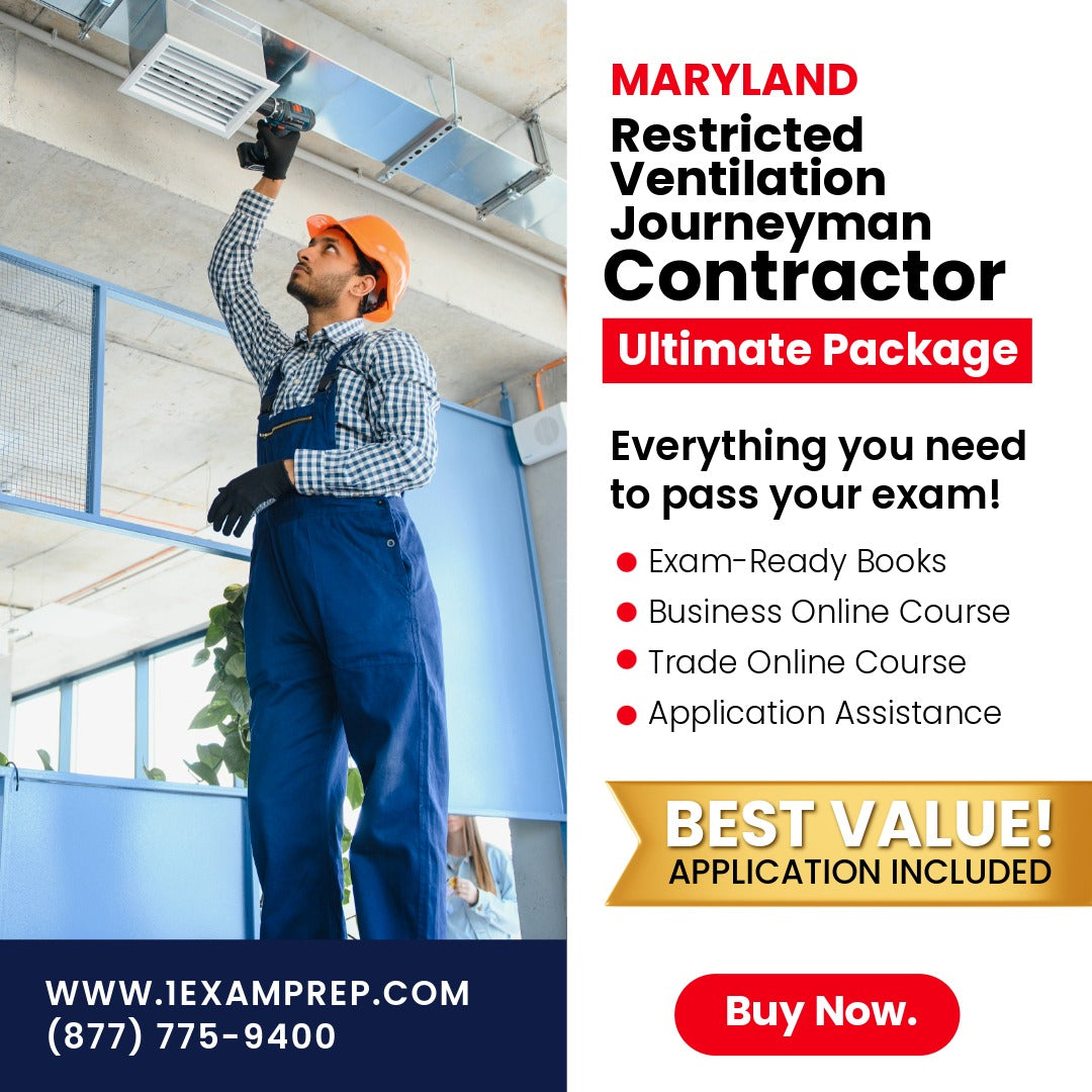 Maryland Restricted Ventilation Journeyman Ultimate Exam Prep Rental Package