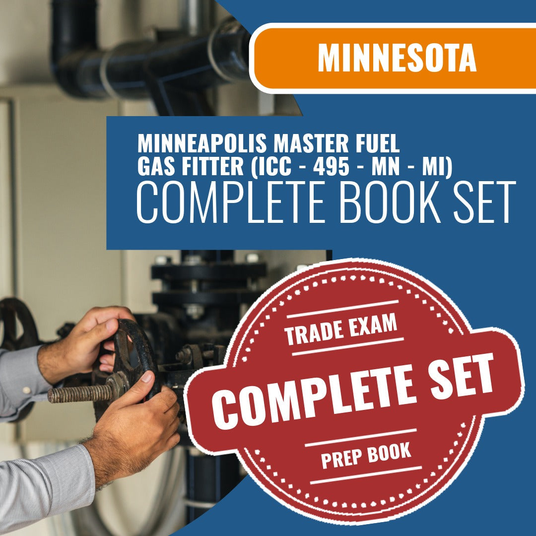 Minnesota Minneapolis Master Fuel Gas Fitter (ICC - 495 - MN - MI) Exam Book Package