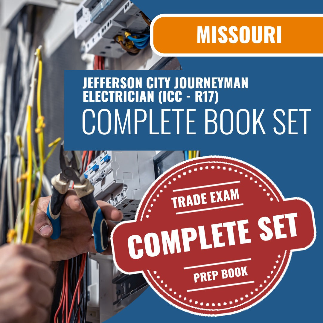 Jefferson City Missouri Journeyman Electrician (ICC - R17) Exam Book Package