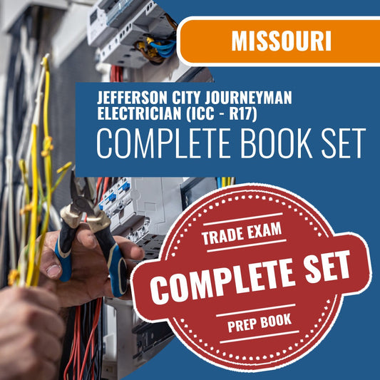 Jefferson City Missouri Journeyman Electrician (ICC - R17) Exam Book Package