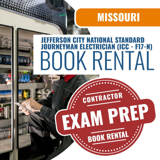 Jefferson City Missouri National Standard Journeyman Electrician (ICC - F17-N) Books & Courses Rental Package