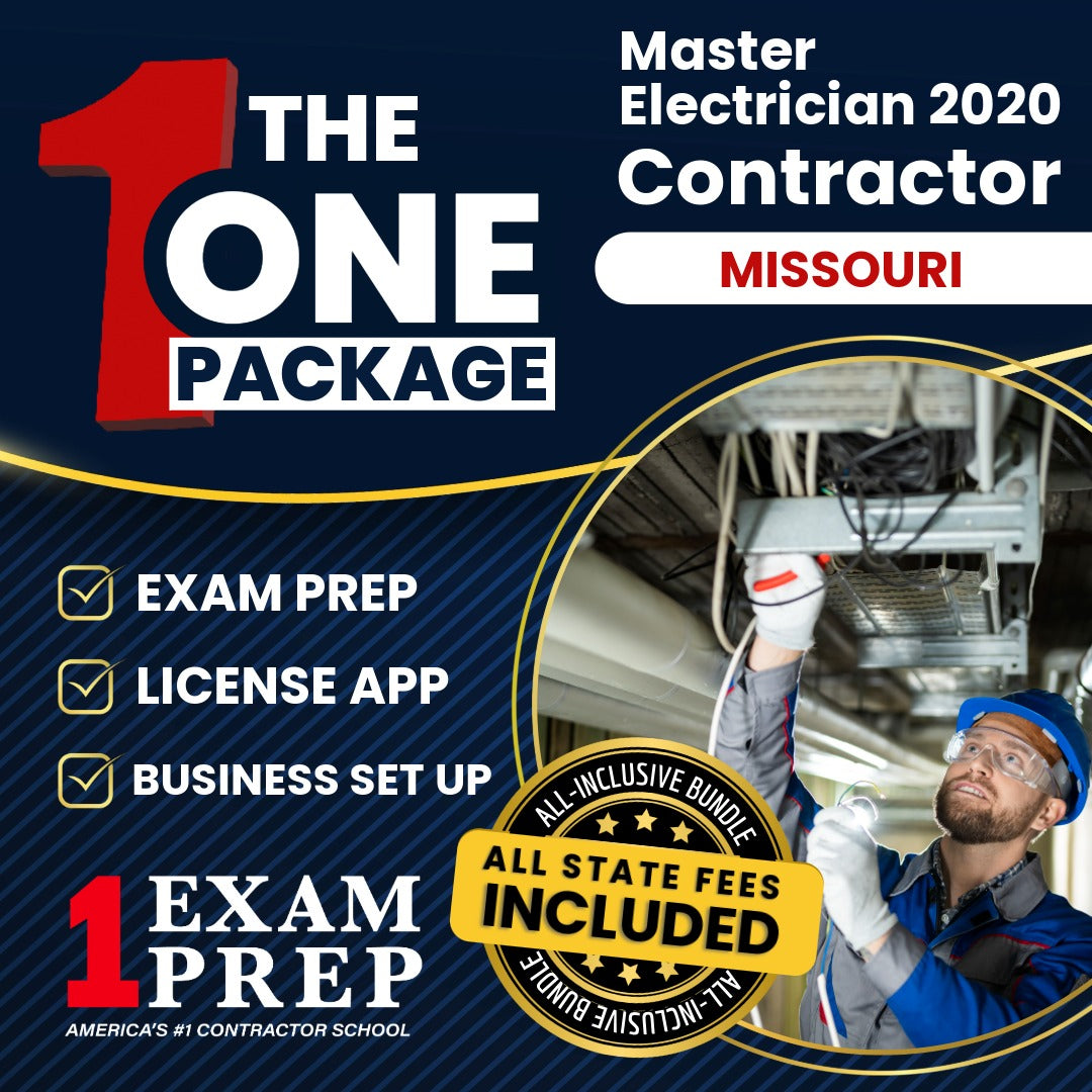 The 1 Package: All-Inclusive Missouri Master Electrician 2020 Exam, Licensing & Business Setup Solution