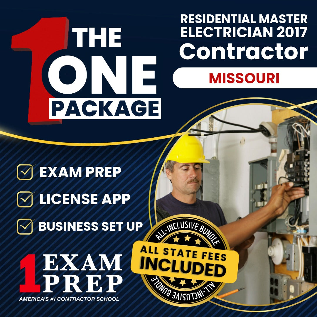 The 1 Package: All-Inclusive Missouri Residential Master Electrician 2017 Exam, Licensing & Business Setup Solution