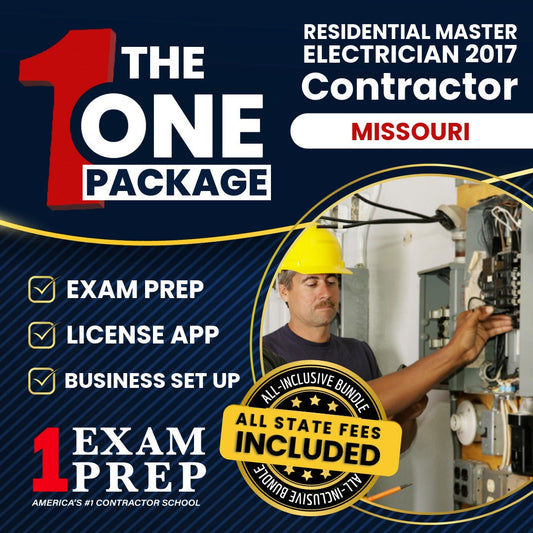 The 1 Package: All-Inclusive Missouri Residential Master Electrician 2017 Exam, Licensing & Business Setup Solution