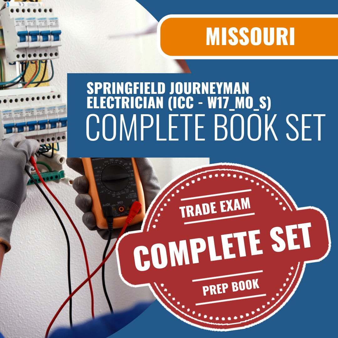 Missouri Springfield Journeyman Electrician (ICC - W17_MO_S) Exam Book Package