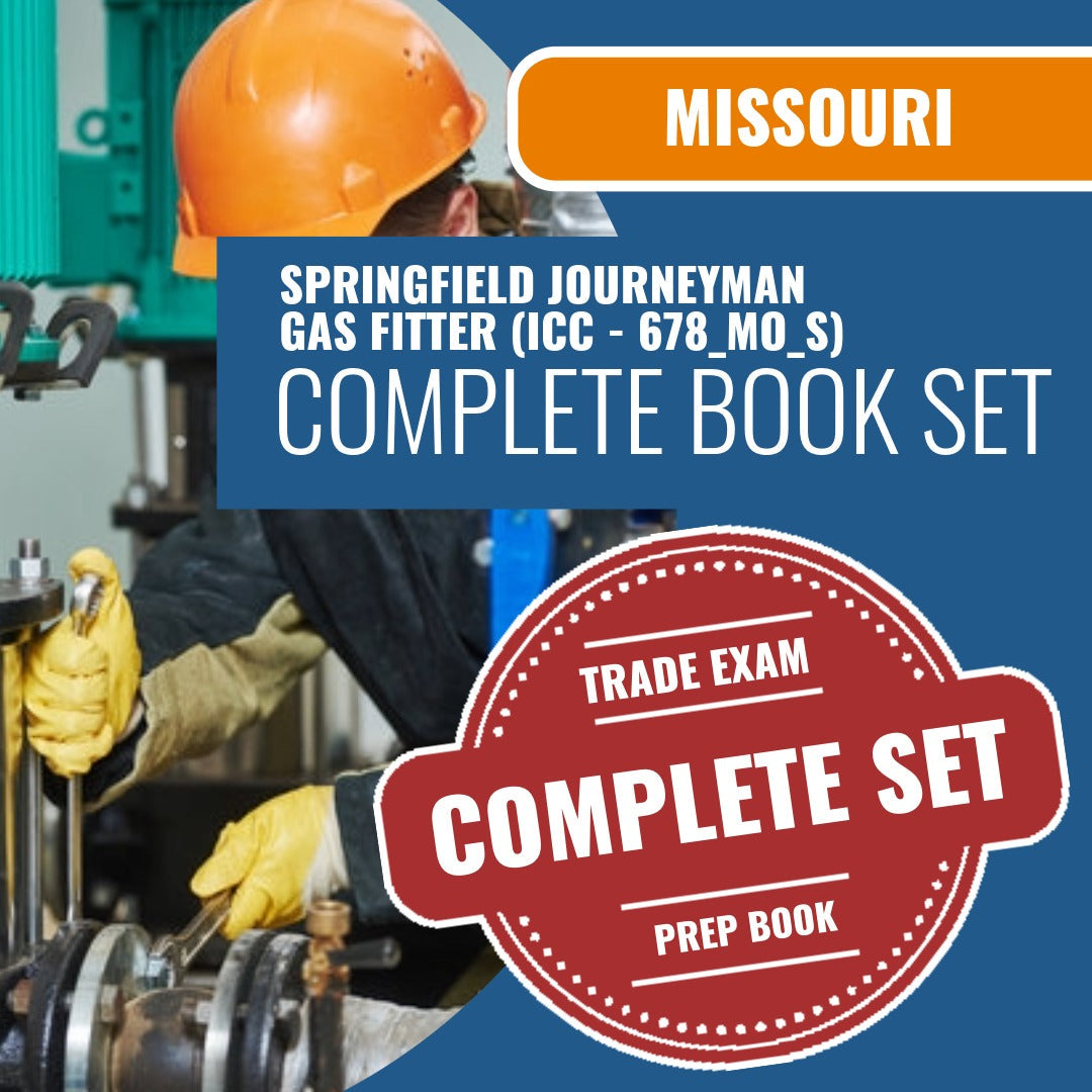 Missouri Springfield Journeyman Gas Fitter (ICC - 678_MO_S) Exam Book Package