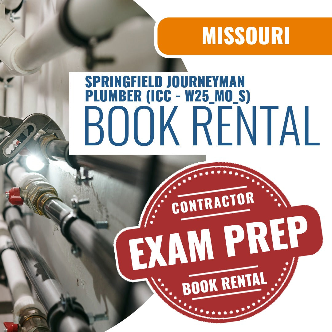Missouri Springfield Journeyman Plumber (ICC - W25_MO_S) - Books & Courses Rental Package