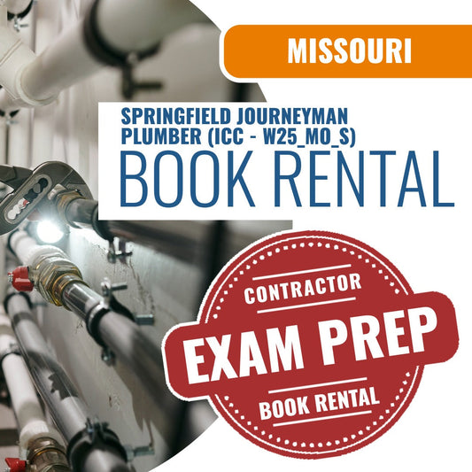 Missouri Springfield Journeyman Plumber (ICC - W25_MO_S) - Books & Courses Rental Package