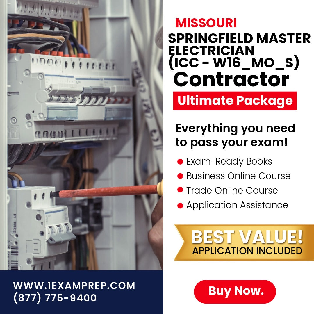 Missouri Springfield Master Electrician (ICC - W16_MO_S) Ultimate Exam Prep Rental Package