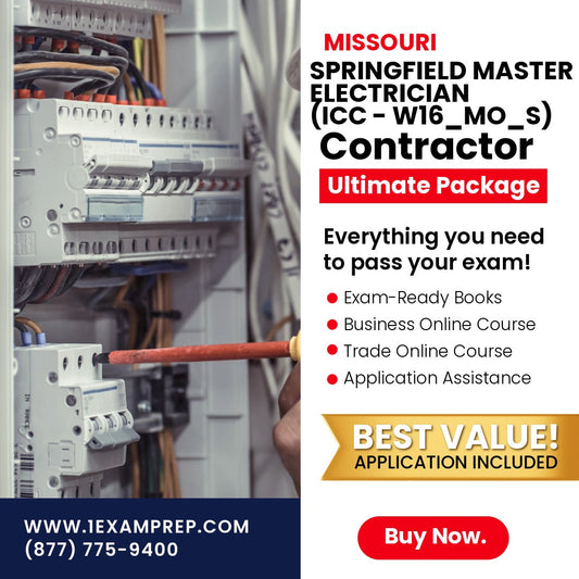 Missouri Springfield Master Electrician (ICC - W16_MO_S) Ultimate Exam Prep Rental Package