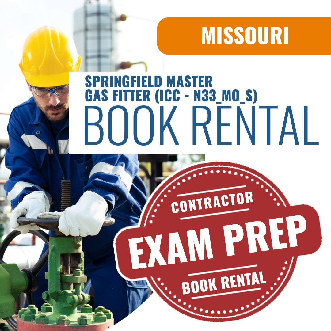 Missouri Springfield Master Gas Fitter Contractor (ICC - N33_MO_S) - Books & Courses Rental Package