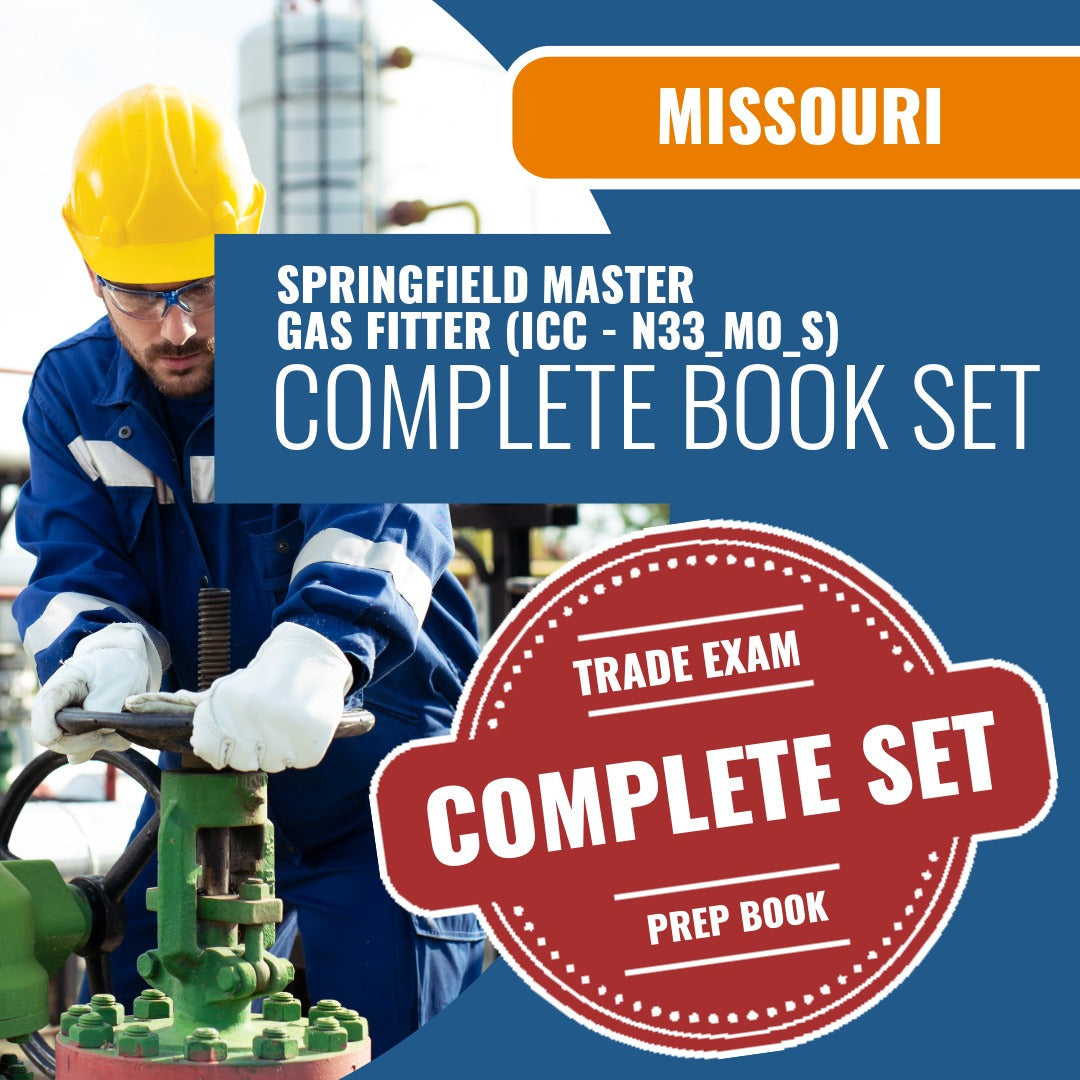 Missouri Springfield Master Gas Fitter Contractor (ICC - N33_MO_S) Exam Book Package