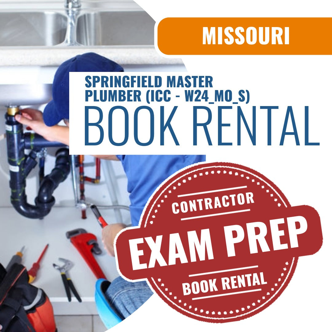 Missouri Springfield Master Plumber Contractor (ICC - W24_MO_S) - Books & Courses Rental Package