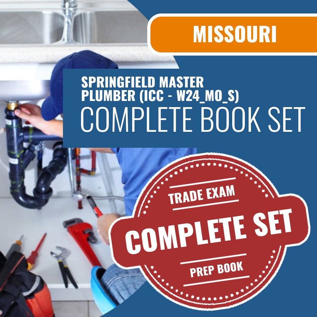Missouri Springfield Master Plumber Contractor (ICC - W24_MO_S) Exam Book Package