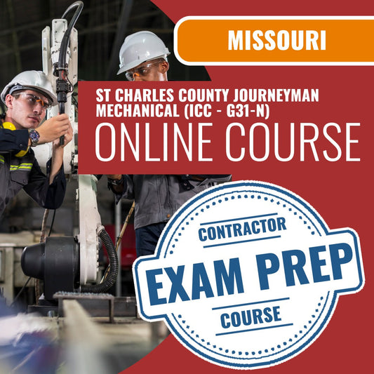 St Charles County Missouri Journeyman Mechanical (ICC - G31-N) Exam - Online Exam Prep
