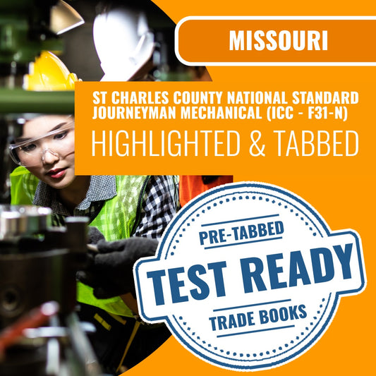 St Charles County Missouri National Standard Journeyman Mechanical (ICC - F31-N) Highlighted & Tabbed Book Package