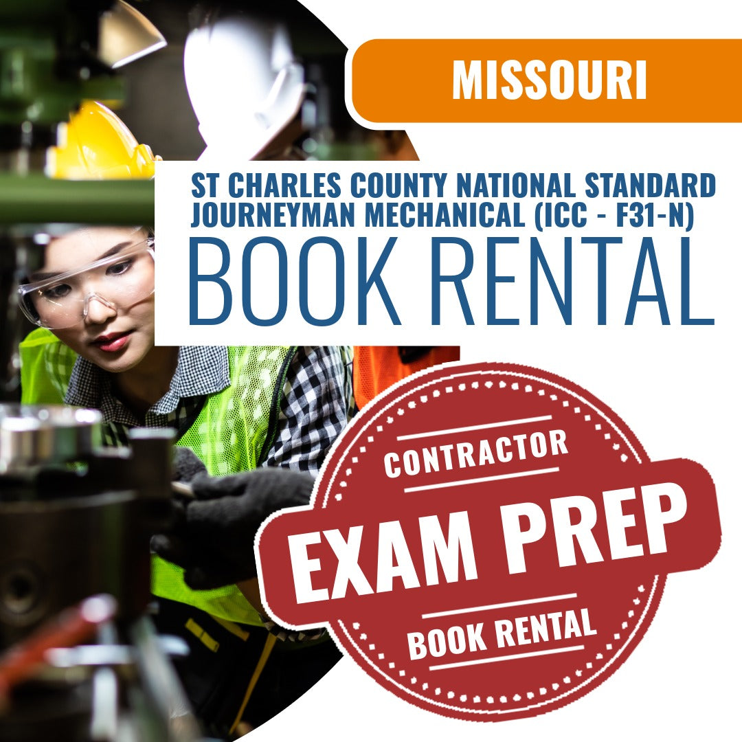 St Charles County Missouri National Standard Journeyman Mechanical (ICC - F31-N) Books & Courses Rental Package