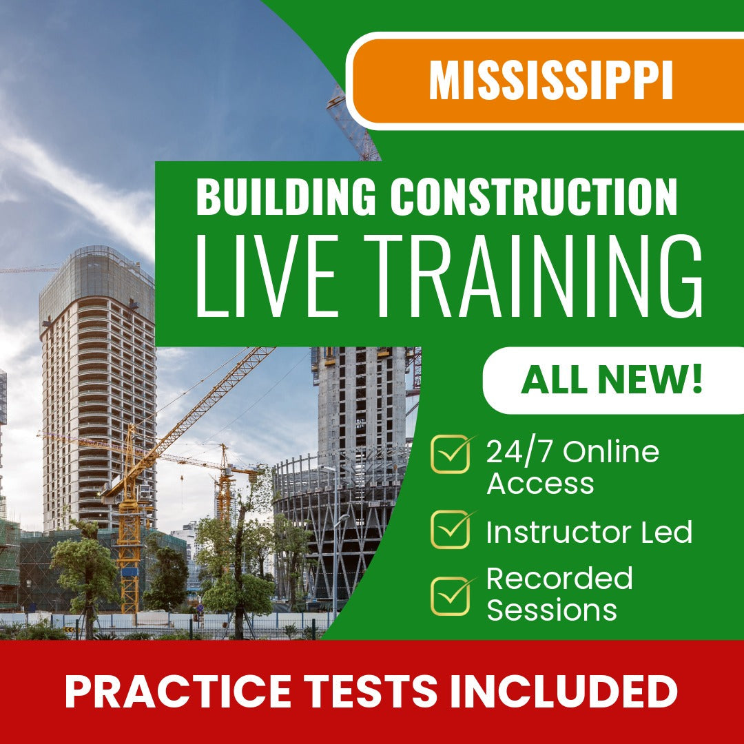 Mississippi Building Construction Contractor Exam Prep - Live Virtual + Self Study Training