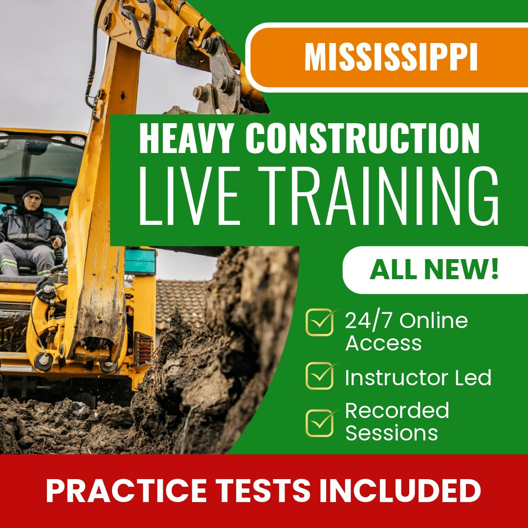 Mississippi Heavy Construction Contractor Exam Prep - Live Virtual + Self Study Training
