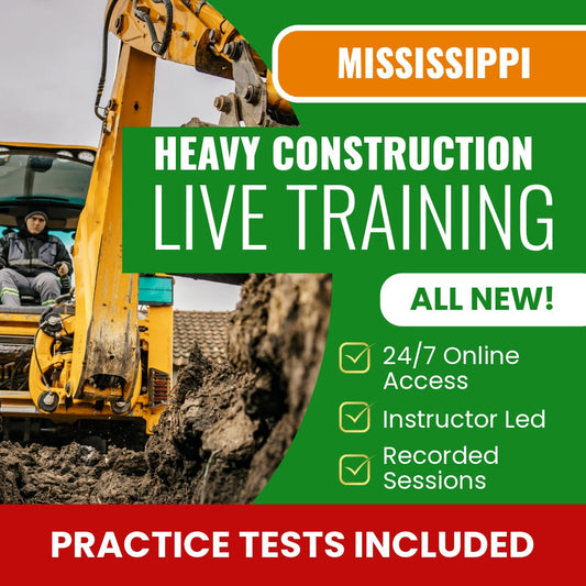 Mississippi Heavy Construction Contractor Exam Prep - Live Virtual + Self Study Training