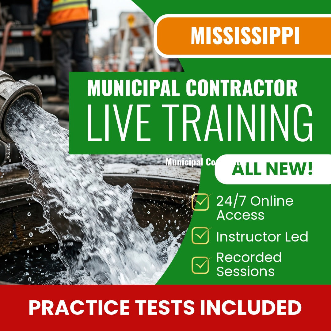 Mississippi Municipal Contractor Exam Prep - Live Virtual + Self Study Training