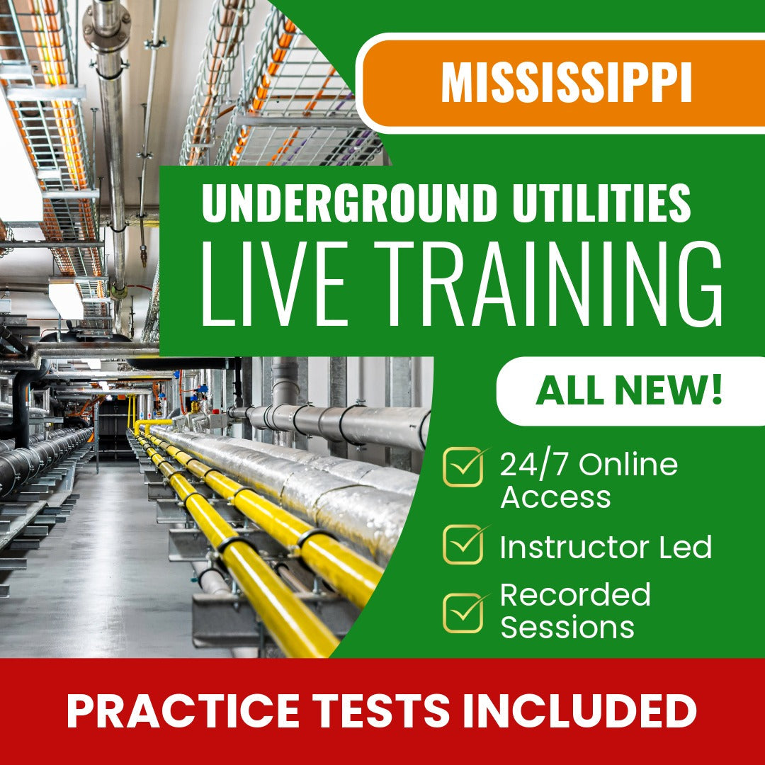Mississippi Underground Utilities Contractor Exam Prep - Live Virtual + Self Study Training