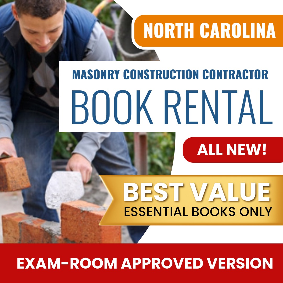North Carolina Masonry Construction Contractor Books & Course Rental - Exam Room Approved