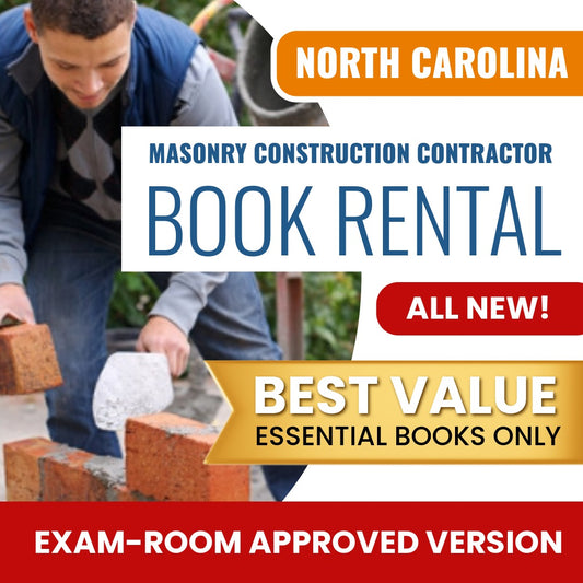 North Carolina Masonry Construction Contractor Books & Course Rental - Exam Room Approved