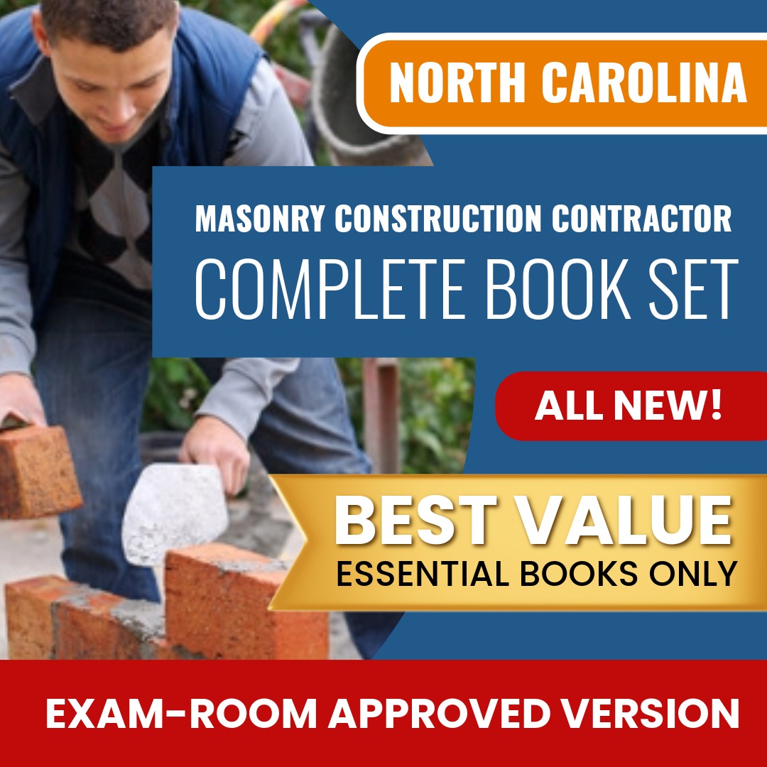 North Carolina Masonry Construction Contractor Books Allowed into Exam Package