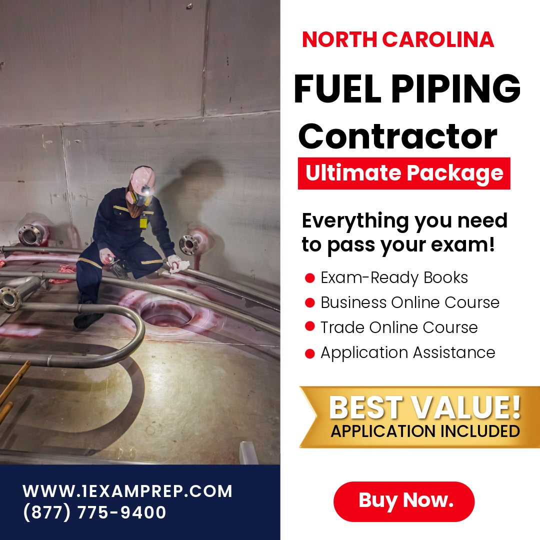 North Carolina Fuel Piping Contractor Ultimate Exam Prep Rental Package
