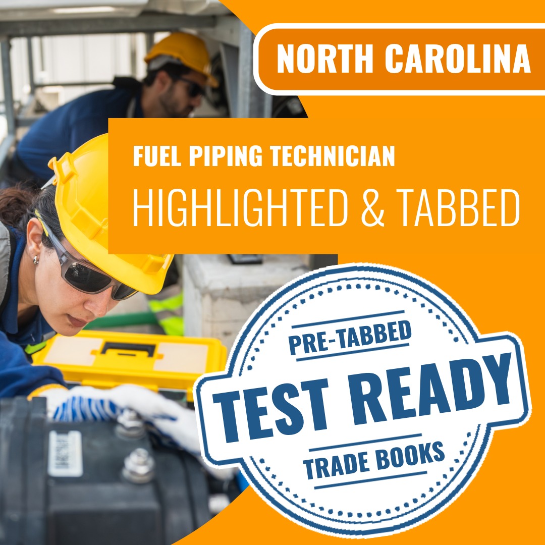 North Carolina Fuel Piping Technician Highlighted & Tabbed Book Package