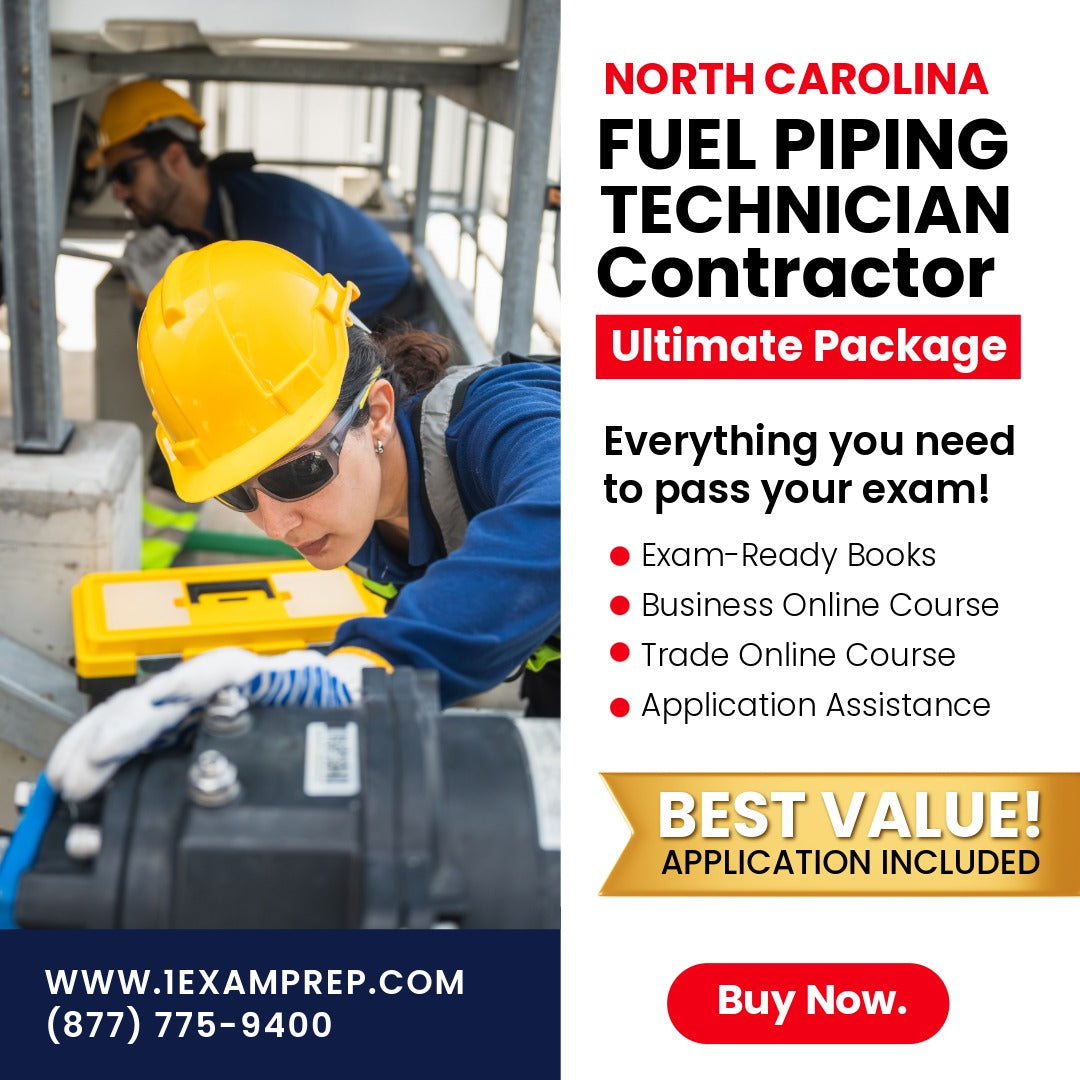 North Carolina Fuel Piping Technician Ultimate Exam Prep Rental Package
