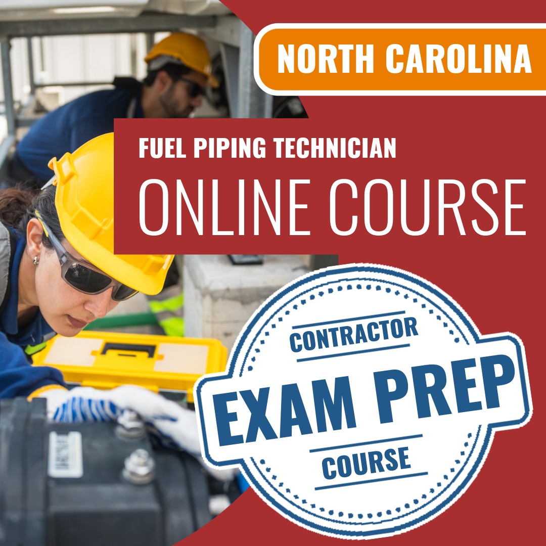North Carolina Fuel Piping Technician - Online Exam Prep