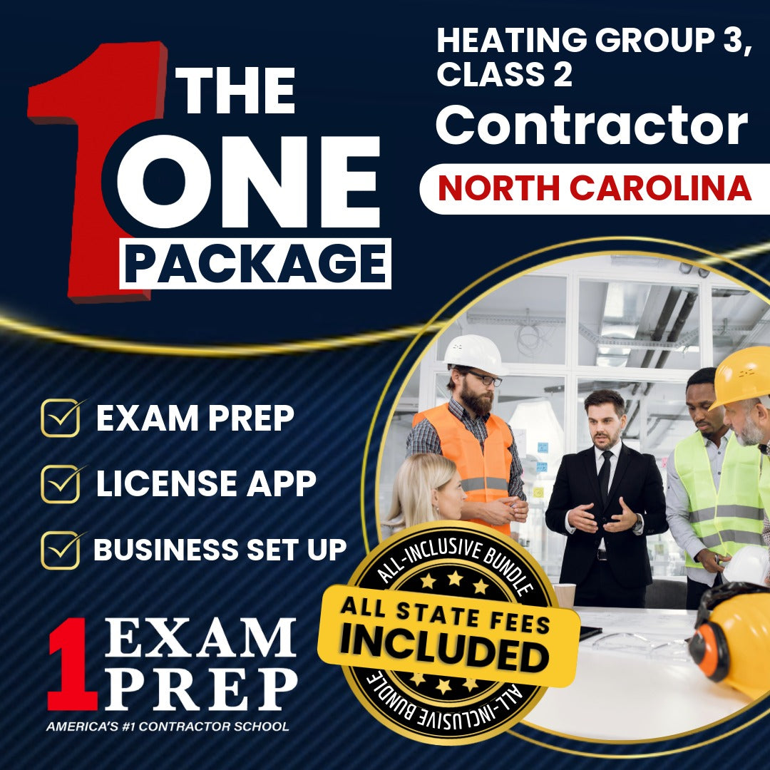 The 1 Package: All-Inclusive North Carolina Heating Group 3, Class 2 Contractor Licensing & Business Setup