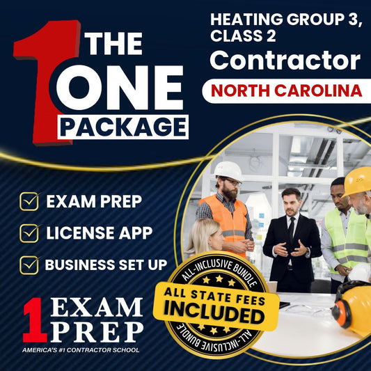 The 1 Package: All-Inclusive North Carolina Heating Group 3, Class 2 Contractor Licensing & Business Setup