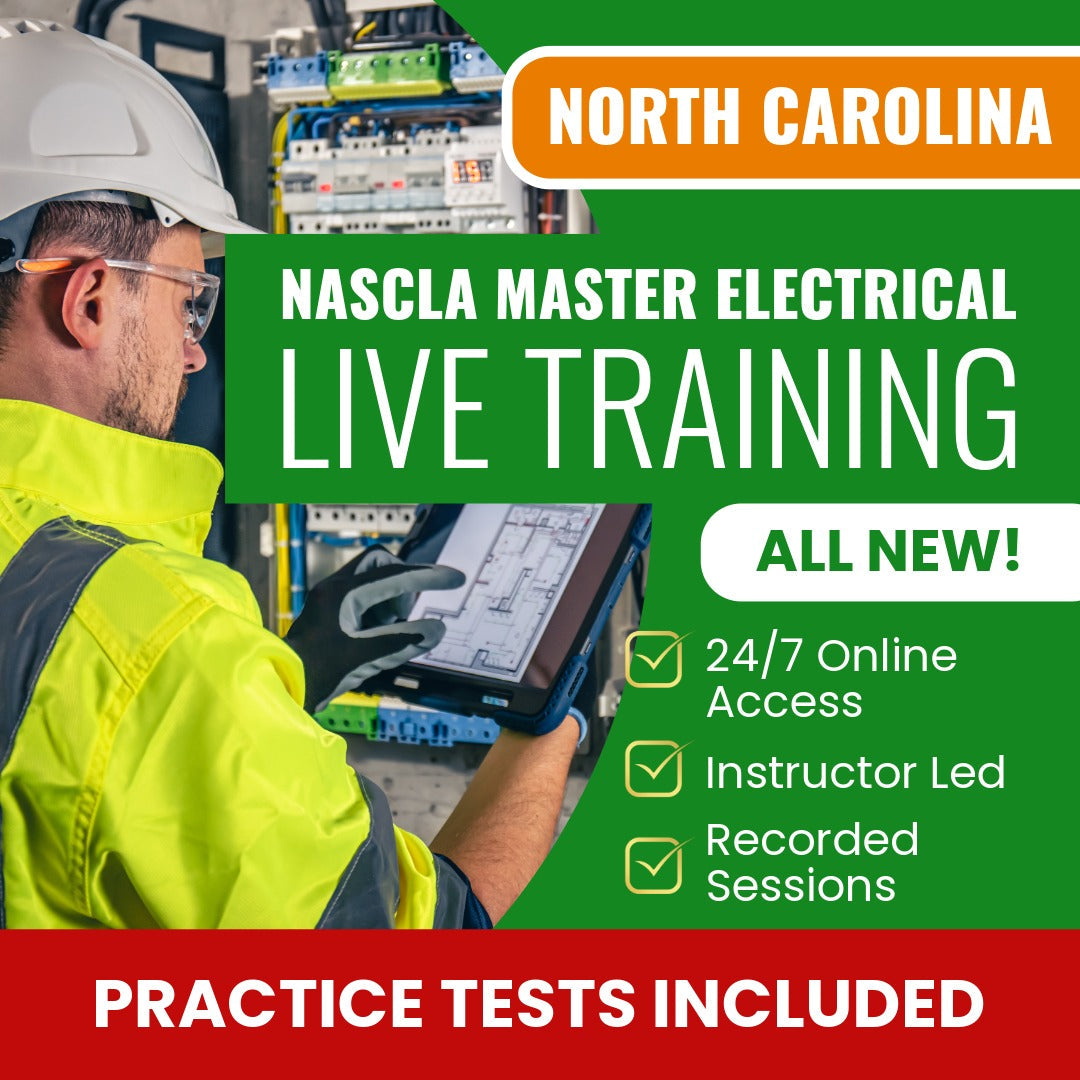 North Carolina NASCLA Master Electrical Contractor Exam Prep - Live Virtual + Self Study Training