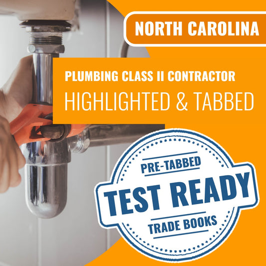 North Carolina Plumbing Class II Contractor Highlighted & Tabbed Book Package