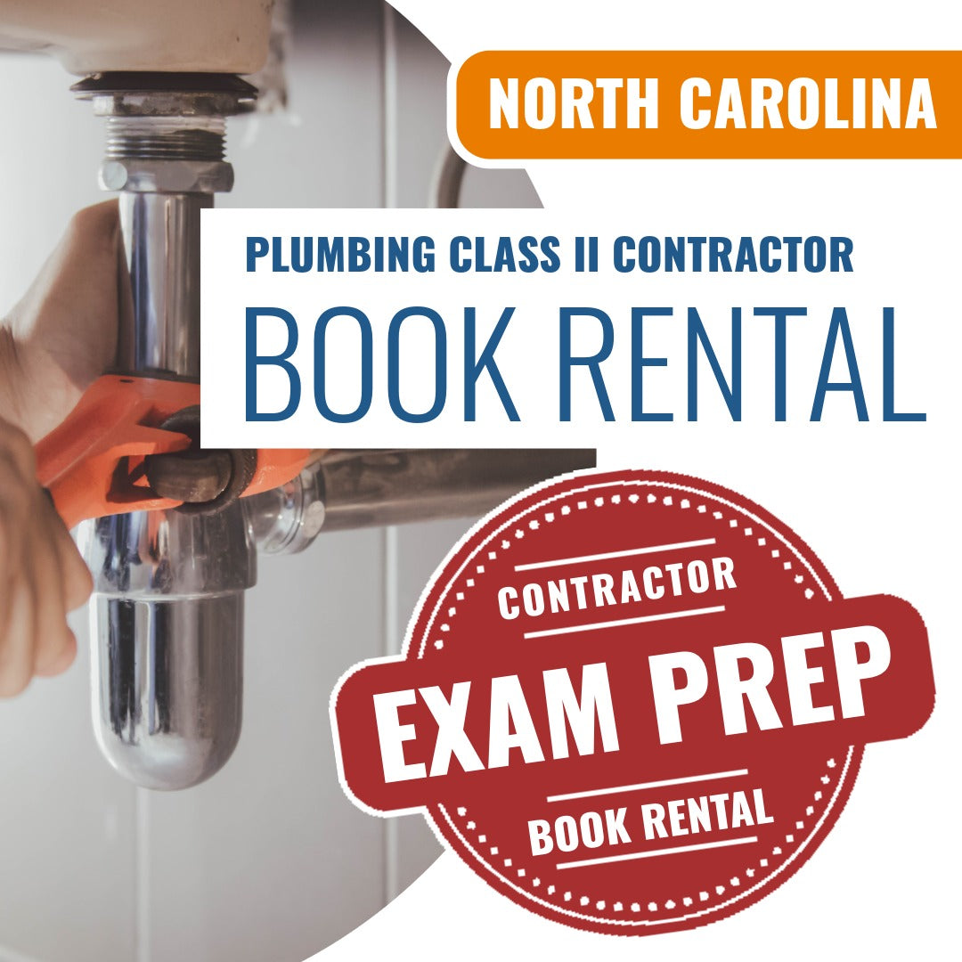North Carolina Plumbing Class II Contractor - Books & Courses Rental Package