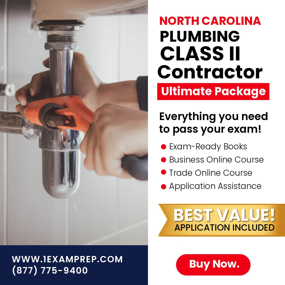 North Carolina Plumbing Class II Contractor Ultimate Exam Prep Rental Package