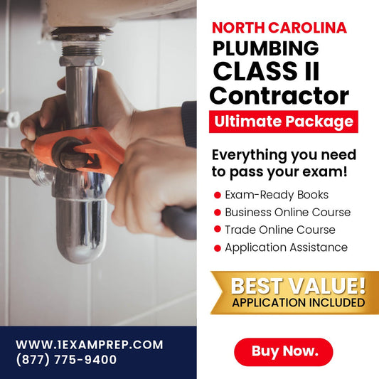North Carolina Plumbing Class II Contractor Ultimate Exam Prep Rental Package