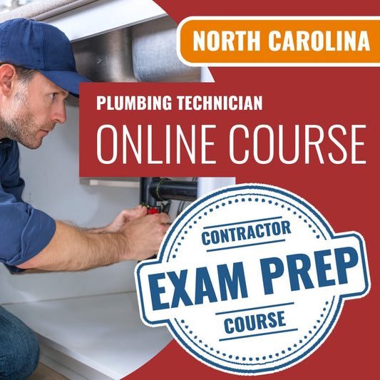 North Carolina Plumbing Technician - Online Exam Prep