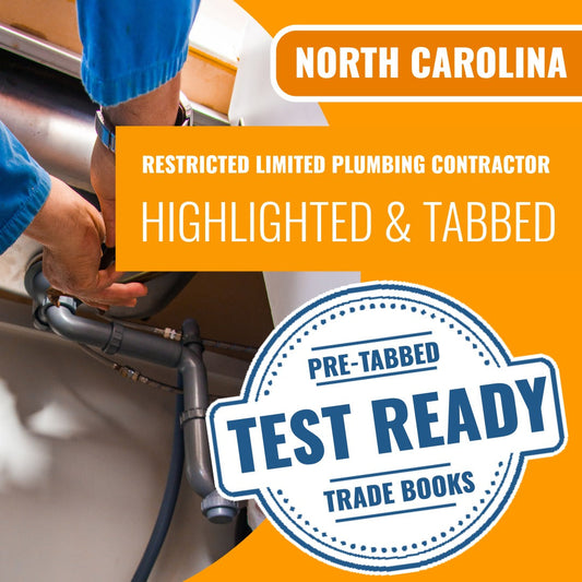 North Carolina Restricted Limited Plumbing Contractor Highlighted & Tabbed Book Package