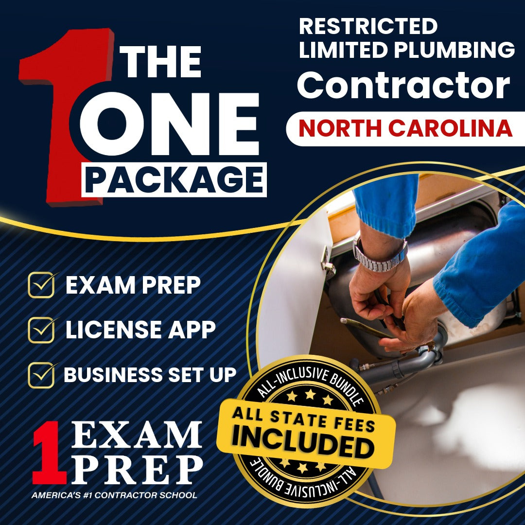 The 1 Package: All-Inclusive North Carolina Restricted Limited Plumbing Contractor Licensing & Business Setup