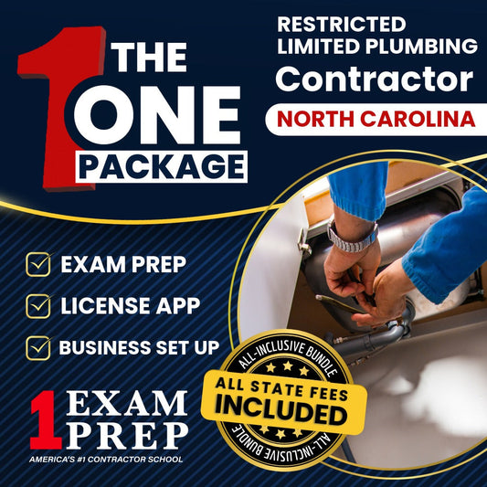 The 1 Package: All-Inclusive North Carolina Restricted Limited Plumbing Contractor Licensing & Business Setup